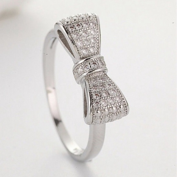 New Sterling Silver Topaz Bow Ring - Picture 6 of 10